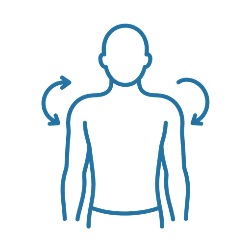 Illustration of gentle shoulder rolls.